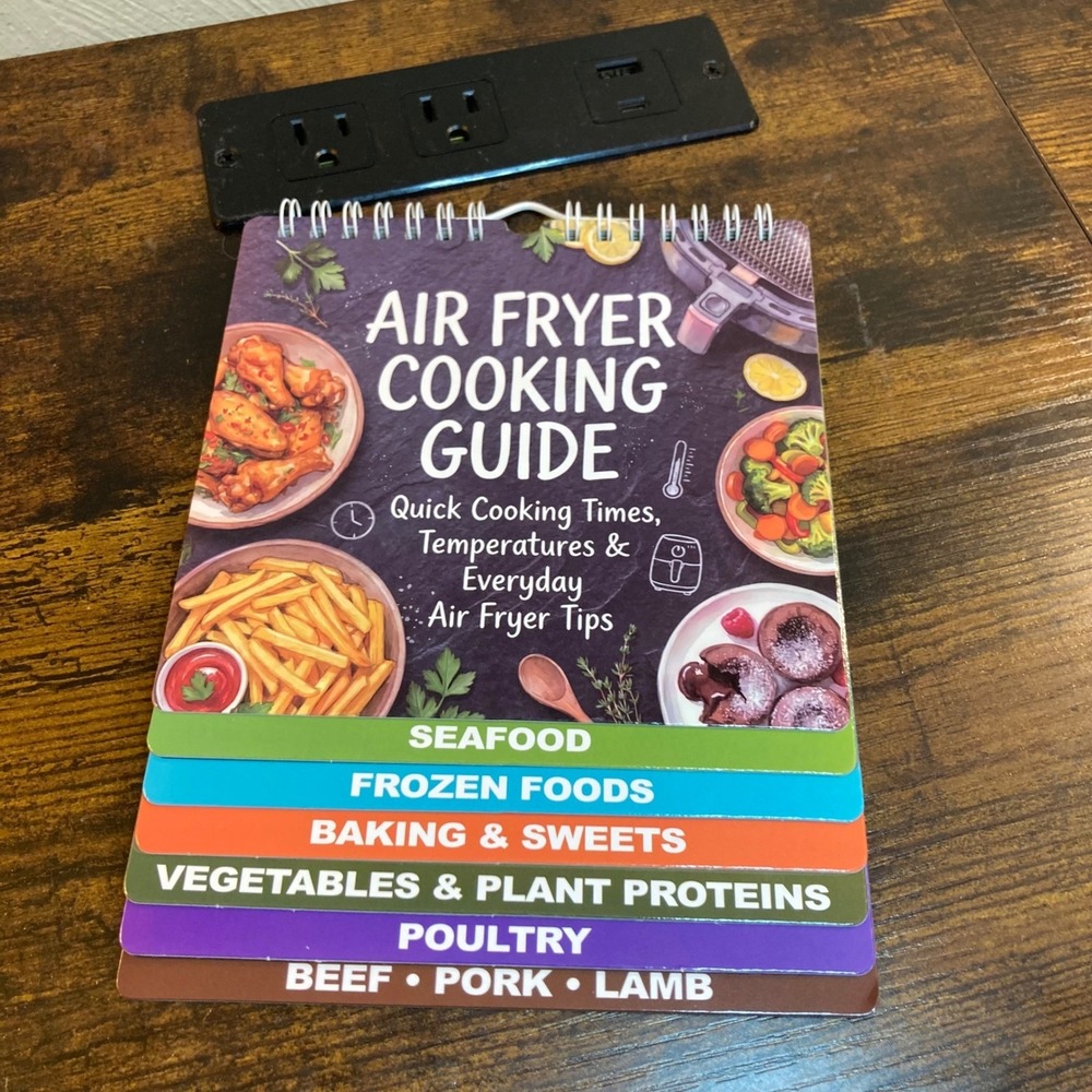 Magnetic Air Fryer Cooking Guide Cheat Sheet Spiral Flip Chart Reference Guide
